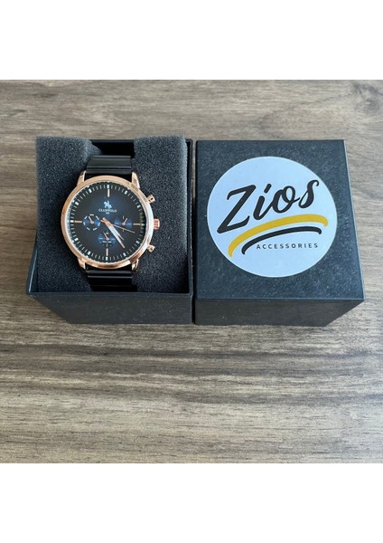 Lüks Spor Erkek Kol Saati Siyah Renk, Gold Kasa, Çelik Kordon KS1079 fiyatları