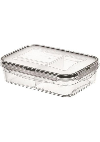 By Nevser® 3 Bölmeli Kilitli Kapaklı 1 Litre Erzak Saklama Kabı LC-510