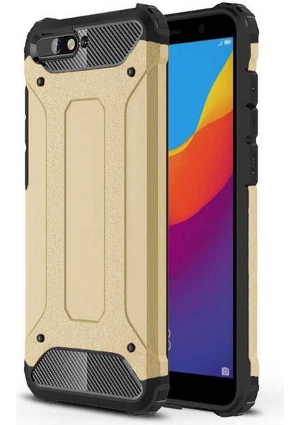 Huawei Y6 2018 Kılıf 5 Katmanlı Tam Koruma Military Standart Army Tank Kılıf