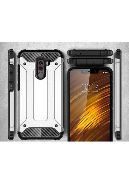 Xiaomi Pocophone F1 Kılıf 5 Katmanlı Tam Koruma Military Standart Army Tank Kılıf