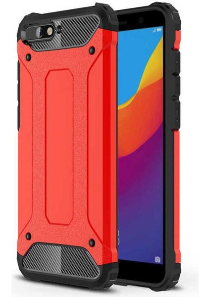 Huawei Y6 2018 Kılıf 5 Katmanlı Tam Koruma Military Standart Army Tank Kılıf