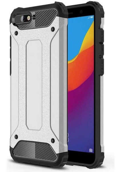 Huawei Y6 2018 Kılıf 5 Katmanlı Tam Koruma Military Standart Army Tank Kılıf