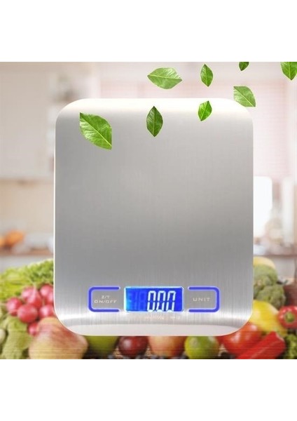 ® Tf 1002 Hassas Ölçümlü Maksimum 5 kg Kapasiteli LED Ekran Platin Dijital Mutfak Tartısı