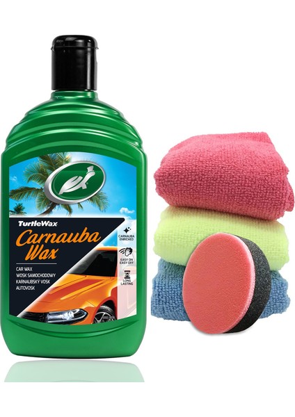 Carnauba Sıvı Cila Boya Koruyucu 500 ml + 4 Mikrofiber Bez +Cila Süngeri