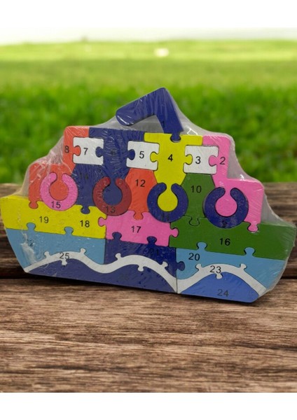 Ahşap Gemi Figürlü Puzzle Yapboz