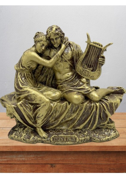 Paris&helen 17 cm Mitolojik Kahraman Heykel Dekor Hediyelik Eşya