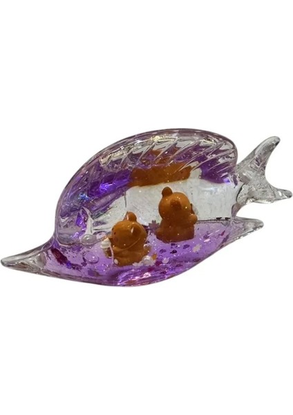 Pembe Renkli Akvaryum Modelli Batmayan Sirin Figürlü modelleri