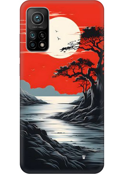 Xiaomi 13 Silikon Kılıf Gri Kırmızı G&uuml;n Batımı