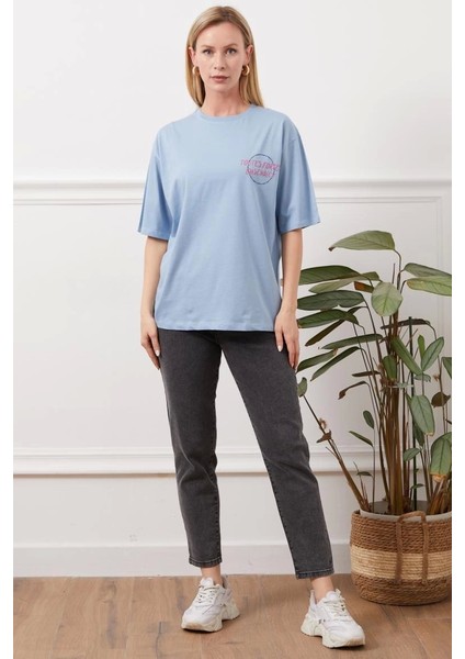 Baskılı tişört mavi fırsatları