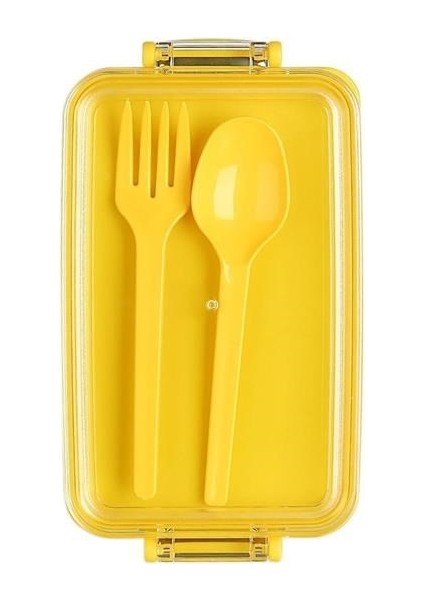 ® 2 Bölmeli Çok Amaçlı 900 ml Kapasiteli Çatal Kaşıklı Dayanıklı Beslenme Kabı Yiyecek Kutusu indirimleri