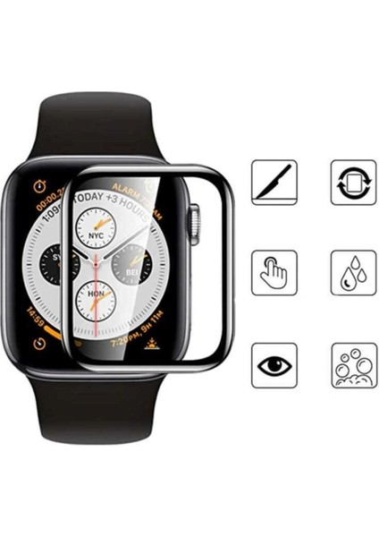Apple Watch 7 45 mm Saat Ekran Koruyucu Pet Cam Tam Kaplar Watch 7 Kırılmaz