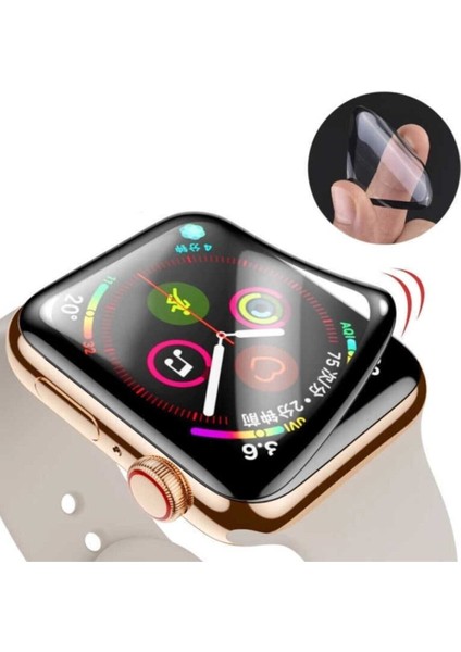 Apple Watch 7 45 mm Saat Ekran Koruyucu Pet Cam Tam Kaplar Watch 7 Kırılmaz