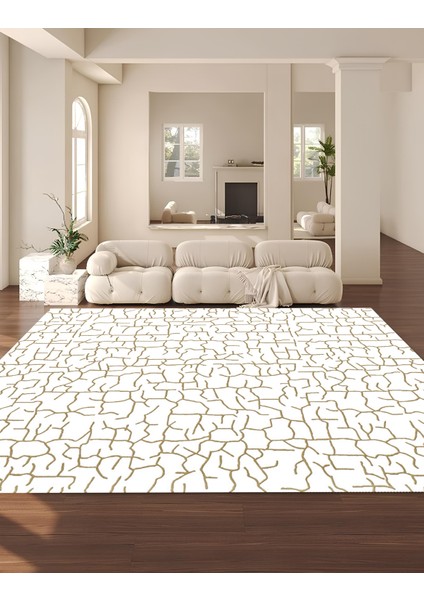 Premium Kalite Kaymaz Taban Silinebilir Salon Mutfak Koridor Halısı Krem 4223