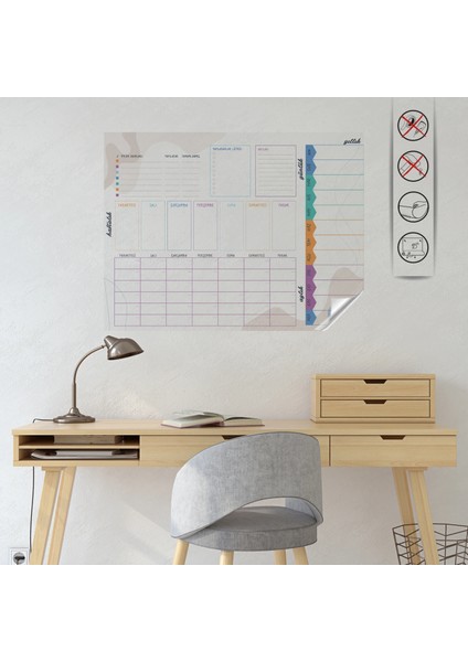 Statik Kağıt Planlayıcı Tahta (Yıllık-Aylık-Günlük) 65 cm x 85 cm 11