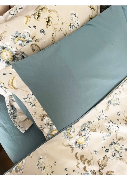 Biye Detaylı Çiçek Desenli Çift Kişilik Patlı Nevresim Takımı 4 Parça fiyatları