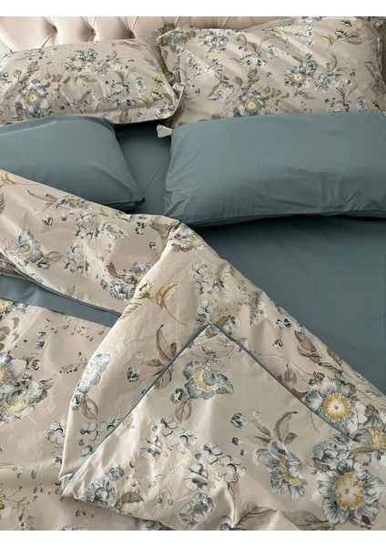 Biye Detaylı Çiçek Desenli Çift Kişilik Patlı Nevresim Takımı 4 Parça modelleri