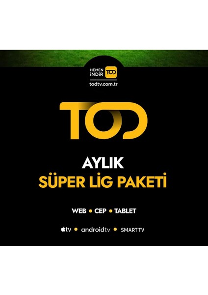 1 Aylık Süper Lig Paketi - (Web + Cep + Tablet + Smart Tv)