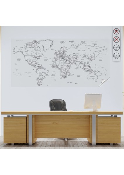 Statik Kağıt Dünya Haritası 56 cm x 110 cm 11