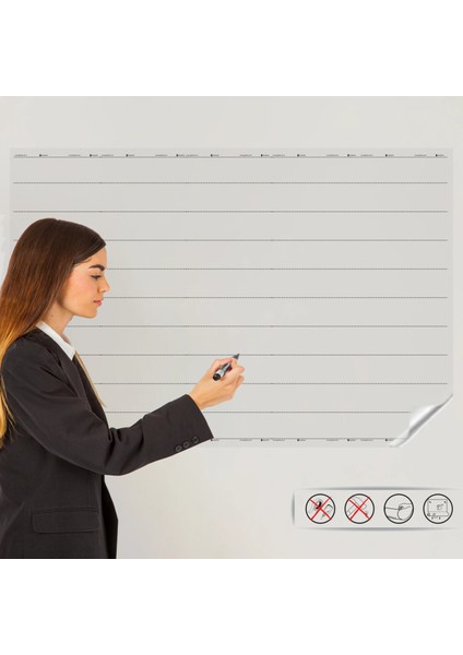 Statik Kağıt Çizgili Şeffaf Yaz - Sil 100 cm x 200 cm 11