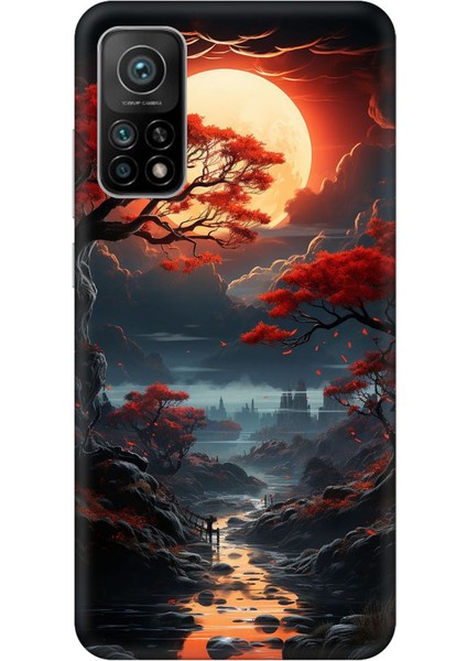 Xiaomi 10T Pro Silikon Kılıf Kızıl G&uuml;n Batımı