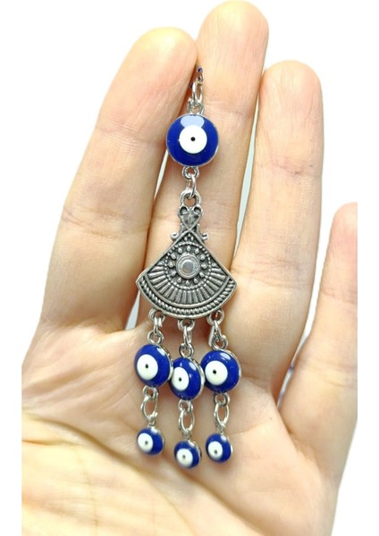 Otantik Dikiz Ayna Süsü, Lacivert Nazar Boncuklu El Yapımı Geleneksel Motif Yeni Araba Hediyesi