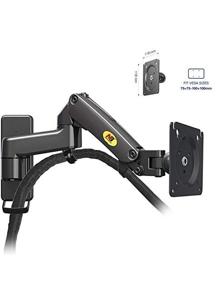 Bayou Nb F150 Ergoflex 17-35" Duvara Montaj Monitör Tutucu Kol Amortisörlü Monitör Standı