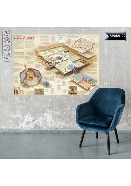 Mescid-I Aksa Tablo - Poster Dini (Model- 22) 50 cm x 70 cm 11