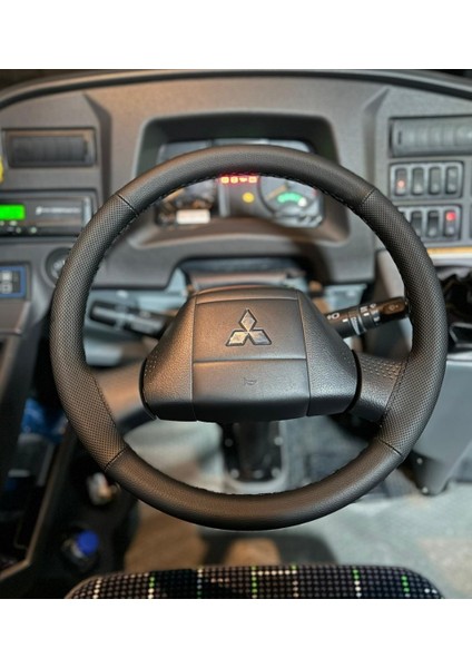 Dikişli Direksiyon Kılıfı Ithal Siyah Deri Noktalı Deri Siyah Dikişli Temsa Prestij Için