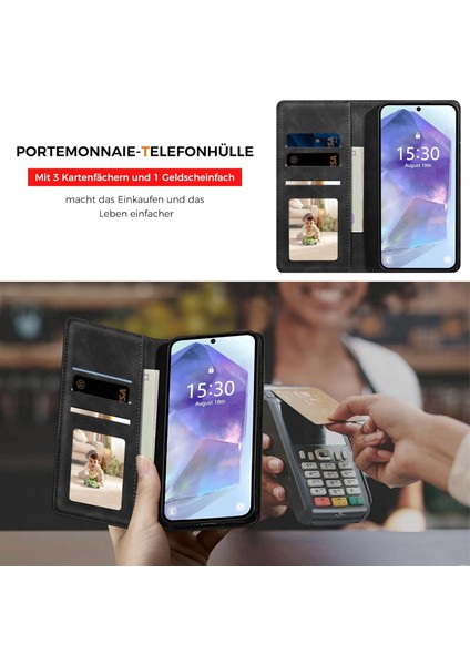 Samsung Galaxy A35 Uyumlu Kılıf Kapaklı Cüzdan Standlı Kartvizitli Tam Kaplar Kapak