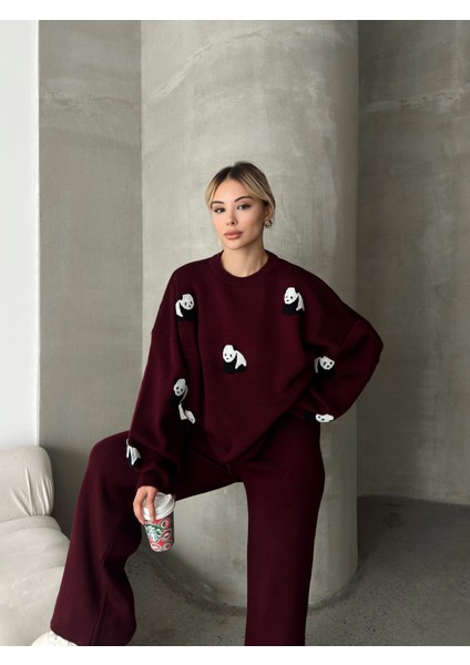 Panda Desenli Alt Üst Triko Takım