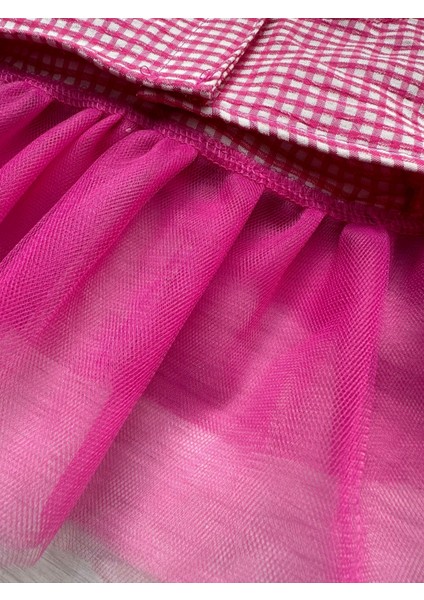 Pembe Kareli Yıldızlı Tüllü Kedi Köpek Kıyafeti Elbisesi fırsatları