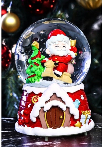 Yılbaşı 2025 Noel Baba Temalı 13 cm Orta Boy Işıklı Müzikli Kar Küresi 59A fırsatları