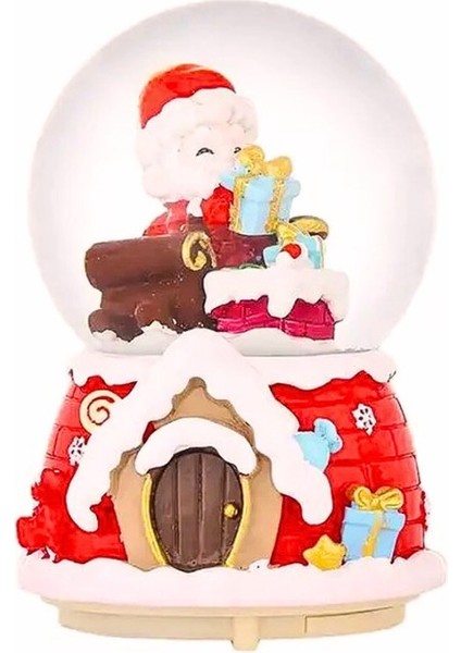 Yılbaşı 2025 Noel Baba Hediyeleri 13 cm Orta Boy Işıklı Müzikli Kar Küresi 59B modelleri
