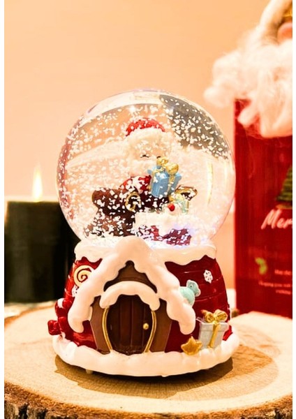 Yılbaşı 2025 Noel Baba Hediyeleri 13 cm Orta Boy Işıklı Müzikli Kar Küresi 59B indirimleri