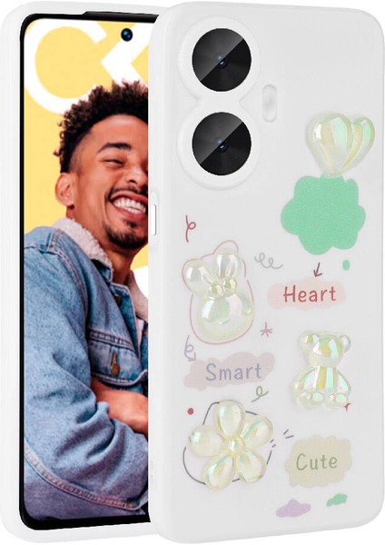 Realme C55 Kılıf Kabartma Figürlü Parlak Zr-Toys