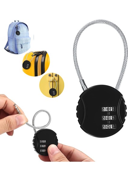 39 Mm. Şifreli Valiz Kilidi - Seyahat Bavul Kilidi - Çanta Kilidi - Asma Kilit - Şifreli Seyahat Kilidi - Dolap Kilidi - Şifreli Tel Kilit