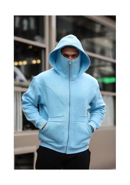 Yeni Sezon Unisex Ninja Ceket - Kapüşonlu, Maske Detaylı, Spor Ceket