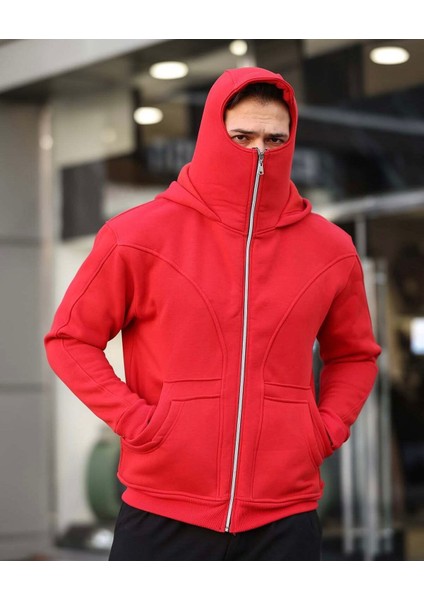 Yeni Sezon Unisex Ninja Ceket - Kapüşonlu, Maske Detaylı, Spor Ceket