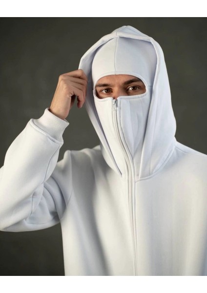 Yeni Sezon Unisex Ninja Ceket - Kapüşonlu, Maske Detaylı, Spor Ceket