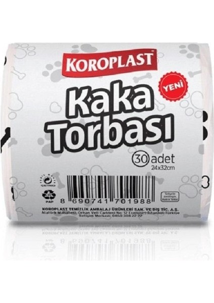 Extra Güçlü Kaka Torbası 30 Lu 24 x 32 cm x 5 Paket