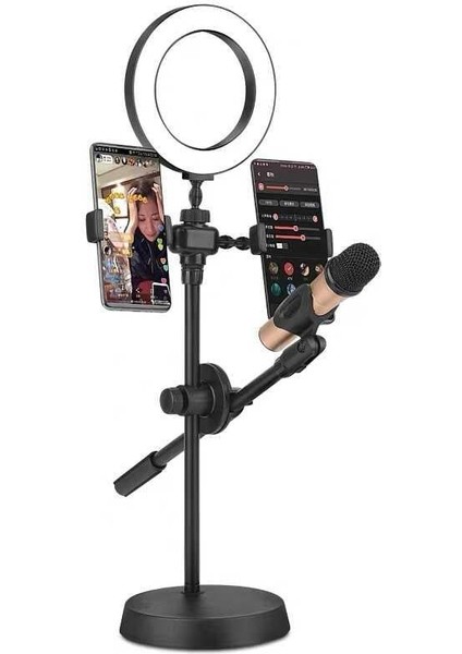 Dual Big Light Işıklı Telefon Tutucu 16 cm Ring Light