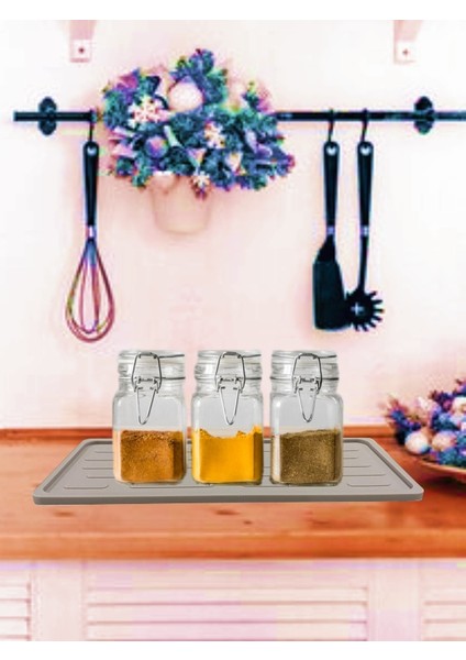 Silikon Yağdanlık Altlığı - Yağ Standı - Sabunluk Altlığı - Çok Amaçlı Organizer - Tezgah Sunum Düzenleyici 27X11 cm indirimleri