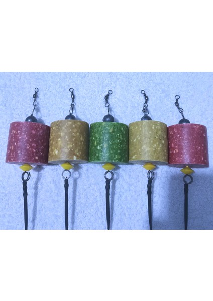 5 Adet Silindir Küspe'li Pembe ve Sarı Esp Mısır 'lı Sazan Rig Takımı fiyatları