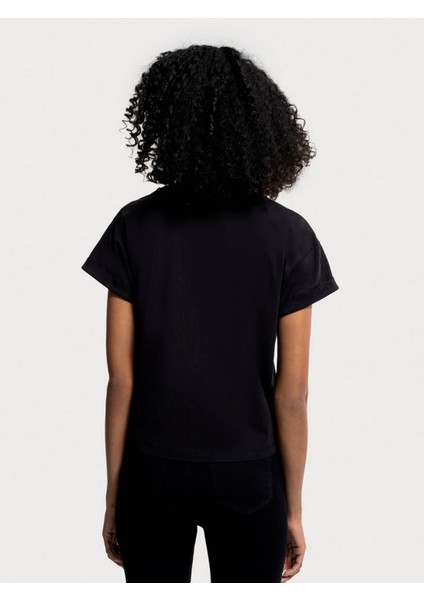 Loose Fit Siyah Kadın T-Shirt LF2035741 fırsatları