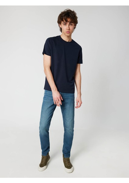 Regular Fit Lacivert Erkek T-Shirt LF2029278 fırsatları