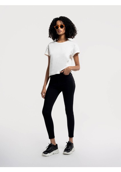 Loose Fit Beyaz Kadın T-Shirt LF2035741 fiyatları