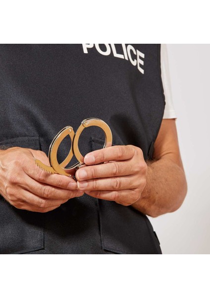 Metal Malzemeden İmal Anahtarlı Oyuncak Polis Kelepçesi (3791)