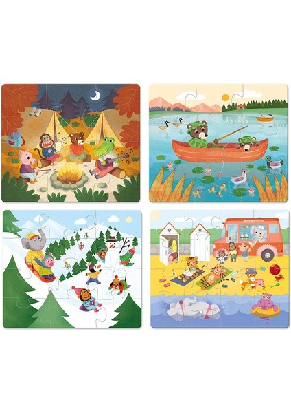 - Ahşap Puzzle Seti - Tatil Mevsimleri