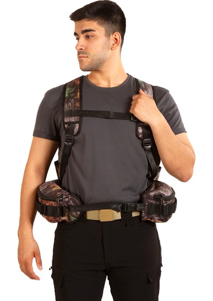 Vestpack Orman Kamuflaj Çantalı Avcı Yeleği