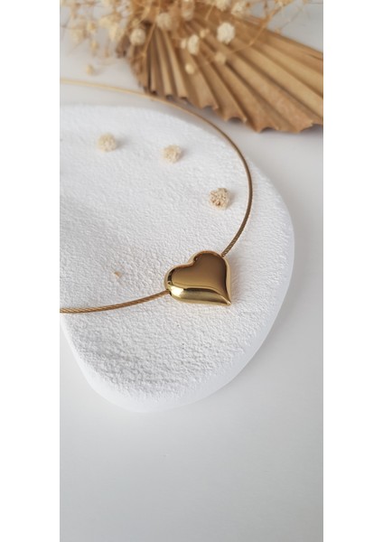 Joc Kalp Choker Çelik Kolye